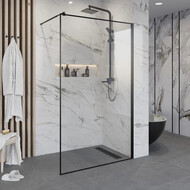 Душевая перегородка Niagara Nova 90 см NG-687-90BLACK с кронштейном, черный/прозрачное фото 