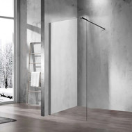 Душевая перегородка Vincea Walk-In 90 см VSW-1H900CLGM (стекло 8 мм) с кронштейном в комплекте, вороненая сталь/прозрачное фото 