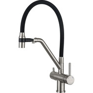 Смеситель для кухни Gappo G4398-85, сатин/черный фото 