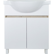 Тумба напольная с раковиной Стиль Глория 70Н см (раковина Teo), белый/дуб кантри фото 