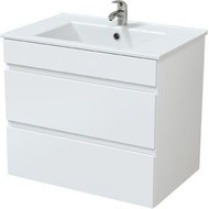 Тумба подвесная с раковиной Mirsant Next 70/2 см с доводчиком (раковина Next 70), белый фото 