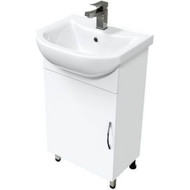 Тумба напольная с раковиной Mirsant Лайт 50 см, белый (тумба идёт в разобранном виде) фото 