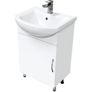 Тумба напольная с раковиной Mirsant Лайт 55 см, белый (тумба идёт в разобранном виде) фото 