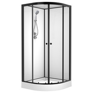 Душевая кабина Loranto Neo 90x90 см CS-22109, чёрный/прозрачное фото 