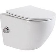 Унитаз-биде подвесной безободковый BelBagno Uno BB3105CHR-BS/SC с крышкой микролифт фото 