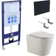 Инсталляция Aquatek Standart 50 INS-0000012 с подвесным унитазом Aquatek Вега AQ1904-00 (кнопка KDI-0000017 чёрная) фото 