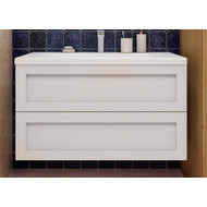 Тумба подвесная с раковиной Art&Max AM-Platino-1000-2C-SO-BL-Cer 100 см, белый глянцевый фото 