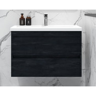 Тумба подвесная с раковиной Art&Max Family-M-750-2C-SO-HC 75 см, угольный камень фото 