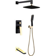 Душевая система для ванны Boheme Venturo 384-B-2, чёрный/золото фото 