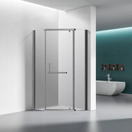 Душевое ограждение Veconi Rovigo 90x90 см RV36GR-90-01-C5, графит/прозрачное фото 