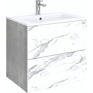 Тумба подвесная с раковиной Onika Марбл 65 см 106548, мрамор/камень бетонный фото 