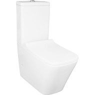 Унитаз-компакт безободковый Azario Quadro AZ-2175 с крышкой микролифт, Цвет производителя: белый фото 