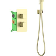 Набор для гигиенического душа с термостатом Timo Petruma 5089/17SM, золото матовое фото 