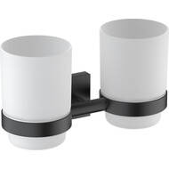 Стакан двойной для зубных щеток Timo Selene 12034/03, черный матовый фото 