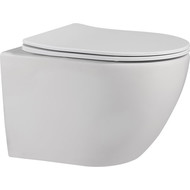 Унитаз подвесной безободковый Abber Bequem AC1100MW с крышкой микролифт, белый матовый фото 