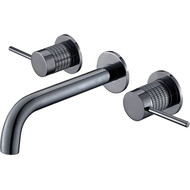 Смеситель для раковины настенный Vincea Groove VBFW-4G1GM, вороненая сталь фото 