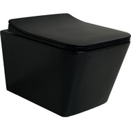 Унитаз подвесной CeramaLux Rimless NS5170MB с крышкой микролифт, черный матовый, Цвет производителя: чёрный фото 