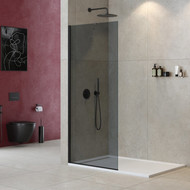 Душевая перегородка Cezares 80 см LIBERTA-L-1-TB-80-GR-NERO (стекло 8 мм) черный/графит фото 