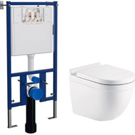 Инсталляция Loranto с подвесным безободковым унитазом Azario Fora 4501+AZ-0017 E-R фото 