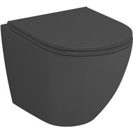 Унитаз подвесной безободковый Grossman GR-4455BMS с крышкой микролифт, черный матовый фото 