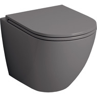 Унитаз подвесной безободковый Grossman GR-4455GMS с крышкой микролифт, серый матовый фото 