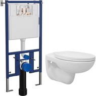 Инсталляция Loranto с подвесным безободковым унитазом Fredo 4501+CS-WH8005 фото 