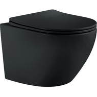 Унитаз подвесной безободковый Aquatek Европа AQ1901-MB с тонкой крышкой микролифт, чёрный, Цвет производителя: чёрный фото 