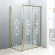 Душевое ограждение Cezares Giubileo AH-1 120х90 см, золото/прозрачное/узор фото 