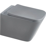 Унитаз подвесной безободковый Sole Cube 2 Grey с тонкой крышкой микролифт, Цвет производителя: серый фото 