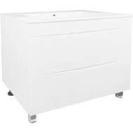 Тумба напольная с раковиной Loranto Santorini 80 см CS00086974 (раковина Leon 80) белый глянцевый фото 