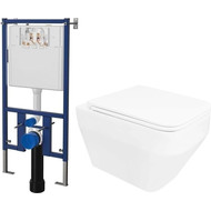 Инсталляция с подвесным унитазом комплект: Loranto 4501 с подвесным безободковым унитазом Azario Moneo AZ-0062 сиденье микролифт фото 