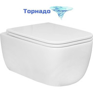 Унитаз подвесной безободковый Azario Flavia AZ-0076-UQ1 с крышкой микролифт (Система смыва торнадо) фото 