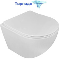 Унитаз подвесной безободковый Loranto Ester 87265 с крышкой микролифт (Система смыва торнадо) фото 