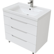 Тумба напольная с раковиной Mirsant Soho quadro 70 см (раковина Deep 70) белый фото 