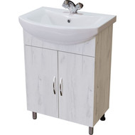 Тумба напольная с раковиной Mirsant Grace 60 см с раковиной Балтика 60, дуб белый (тумба идёт в разобранном виде) фото 