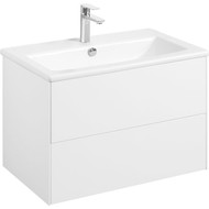 Тумба подвесная с раковиной Акватон Сохо 75 см 1A258101AJ010, белый глянцевый фото 