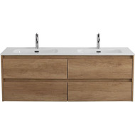 Тумба подвесная с раковиной Belbagno 120 см KRAFT-1200-4C-SO-2-RNN (раковина BB1200-2-ETL) Rovere Nebrasca Nature фото 