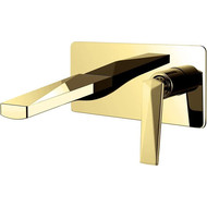 Смеситель для раковины настенный Boheme Venturo 385 (со скрытой частью) золото, Цвет производителя: золото фото 