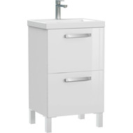 Тумба подвесная/напольная с раковиной Cersanit Melar 50 см B-SU-MEL-CM50, 2 ящика, белый фото 