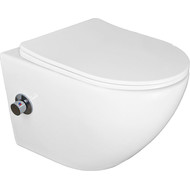 Унитаз-биде подвесной безободковый Azario Allegro AZ-3105B с тонкой крышкой микролифт фото 