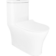 Унитаз-моноблок безободковый Azario Safi AZ-0852 с тонкой крышкой микролифт фото 