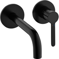 Смеситель для раковины настенный Cezares ECO-DI-NOP, черный матовый, Цвет производителя: чёрный матовый фото 