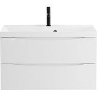 Тумба подвесная с раковиной BelBagno MARINO-900-2C-SO-BL-P 90 см, Bianco Lucido фото 