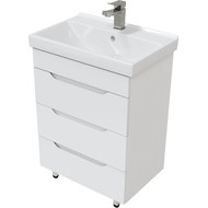 Тумба напольная с раковиной Mirsant Soho quadro 60 см, белый фото 