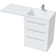 Тумба напольная с раковиной Mirsant Soho quadro 120 см R (раковина Fly2), белый фото 