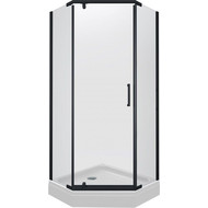 Душевое ограждение Triton Дека 90x90 см (с поддоном) чёрный/прозрачное фото 