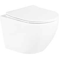 Унитаз подвесной безободковый BelBagno Uno BB3105CHR/SC с тонкой крышкой микролифт фото 