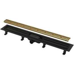 Трап Alcadrain 85 см APZ10BLACK-850BRASS, цвет золото фото 