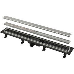 Трап Alcadrain 95 см APZ20-950, нержавеющая сталь/чёрный матовый фото 