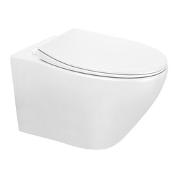 Унитаз подвесной безободковый Azario Keras AZ-99046W с тонкой крышкой микролифт, Цвет производителя: белый глянцевый фото 